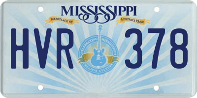 MS license plate HVR378