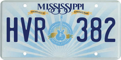 MS license plate HVR382