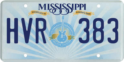 MS license plate HVR383