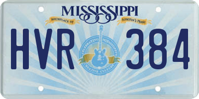 MS license plate HVR384