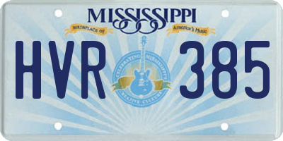 MS license plate HVR385