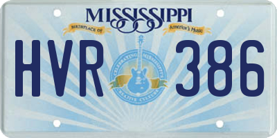 MS license plate HVR386