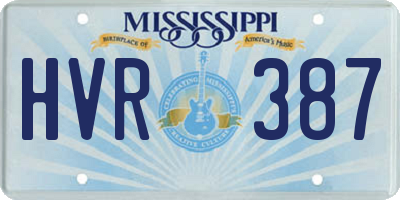 MS license plate HVR387