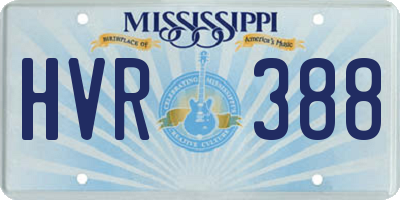 MS license plate HVR388