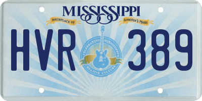 MS license plate HVR389