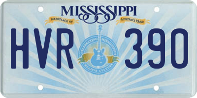 MS license plate HVR390