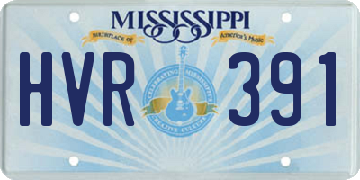 MS license plate HVR391