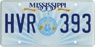 MS license plate HVR393