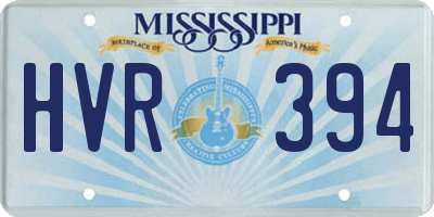 MS license plate HVR394