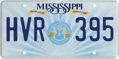 MS license plate HVR395