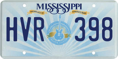 MS license plate HVR398