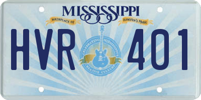 MS license plate HVR401