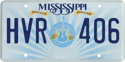 MS license plate HVR406