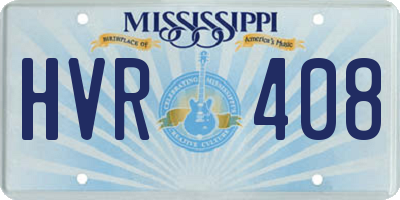MS license plate HVR408