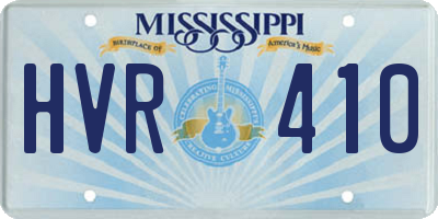 MS license plate HVR410