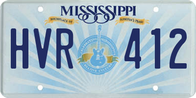 MS license plate HVR412
