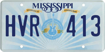 MS license plate HVR413