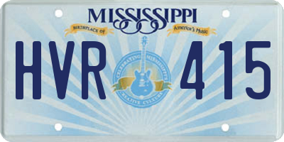 MS license plate HVR415