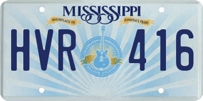 MS license plate HVR416