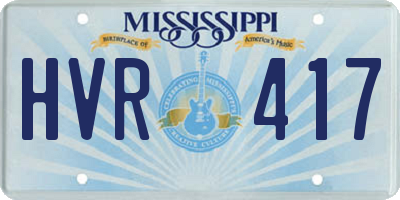 MS license plate HVR417