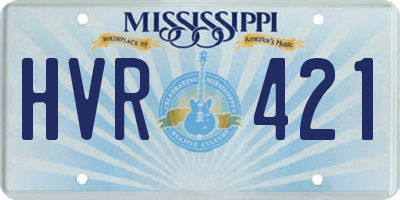 MS license plate HVR421