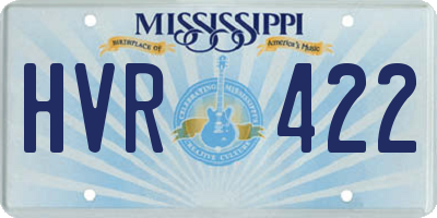 MS license plate HVR422