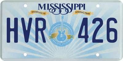 MS license plate HVR426