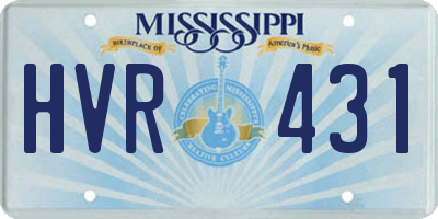 MS license plate HVR431
