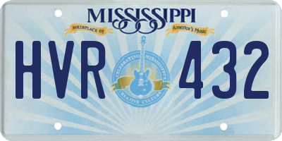 MS license plate HVR432