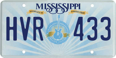 MS license plate HVR433