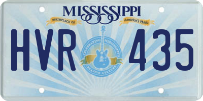 MS license plate HVR435