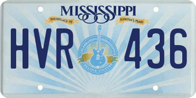 MS license plate HVR436