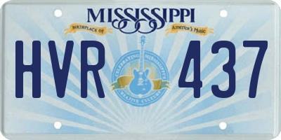 MS license plate HVR437