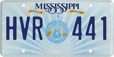 MS license plate HVR441