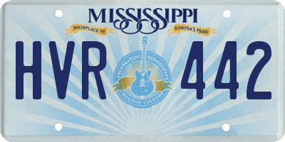 MS license plate HVR442