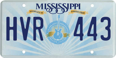 MS license plate HVR443