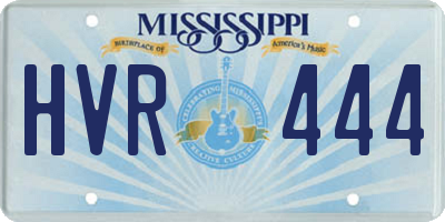 MS license plate HVR444