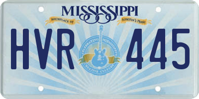 MS license plate HVR445