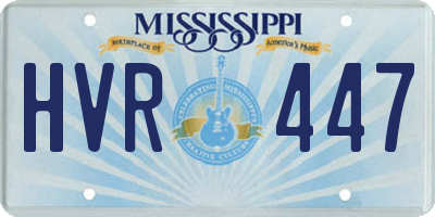 MS license plate HVR447