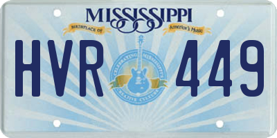 MS license plate HVR449