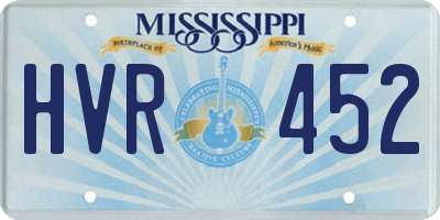 MS license plate HVR452