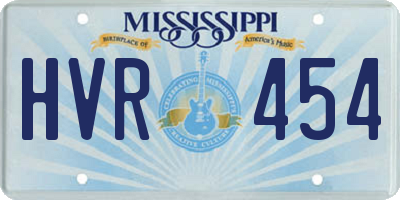 MS license plate HVR454