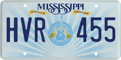 MS license plate HVR455