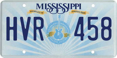 MS license plate HVR458