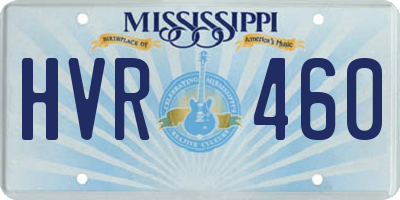 MS license plate HVR460