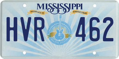 MS license plate HVR462