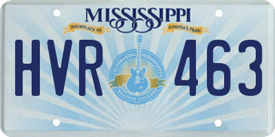 MS license plate HVR463
