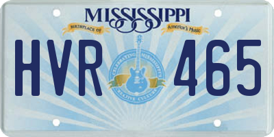 MS license plate HVR465