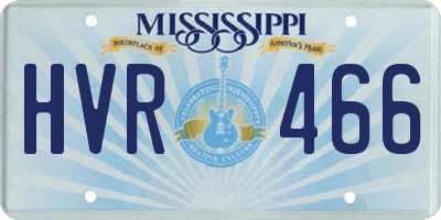 MS license plate HVR466