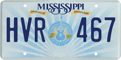MS license plate HVR467